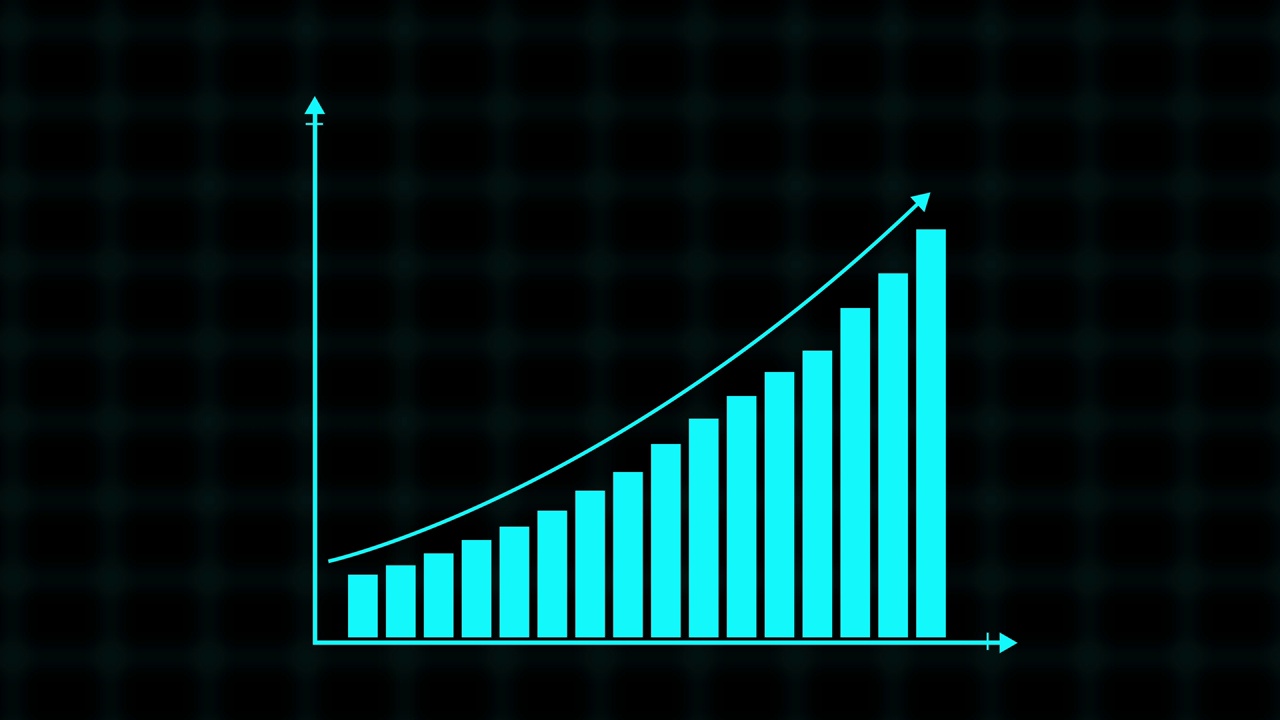 业务图呈箭头增长。成功图形动画。视频素材