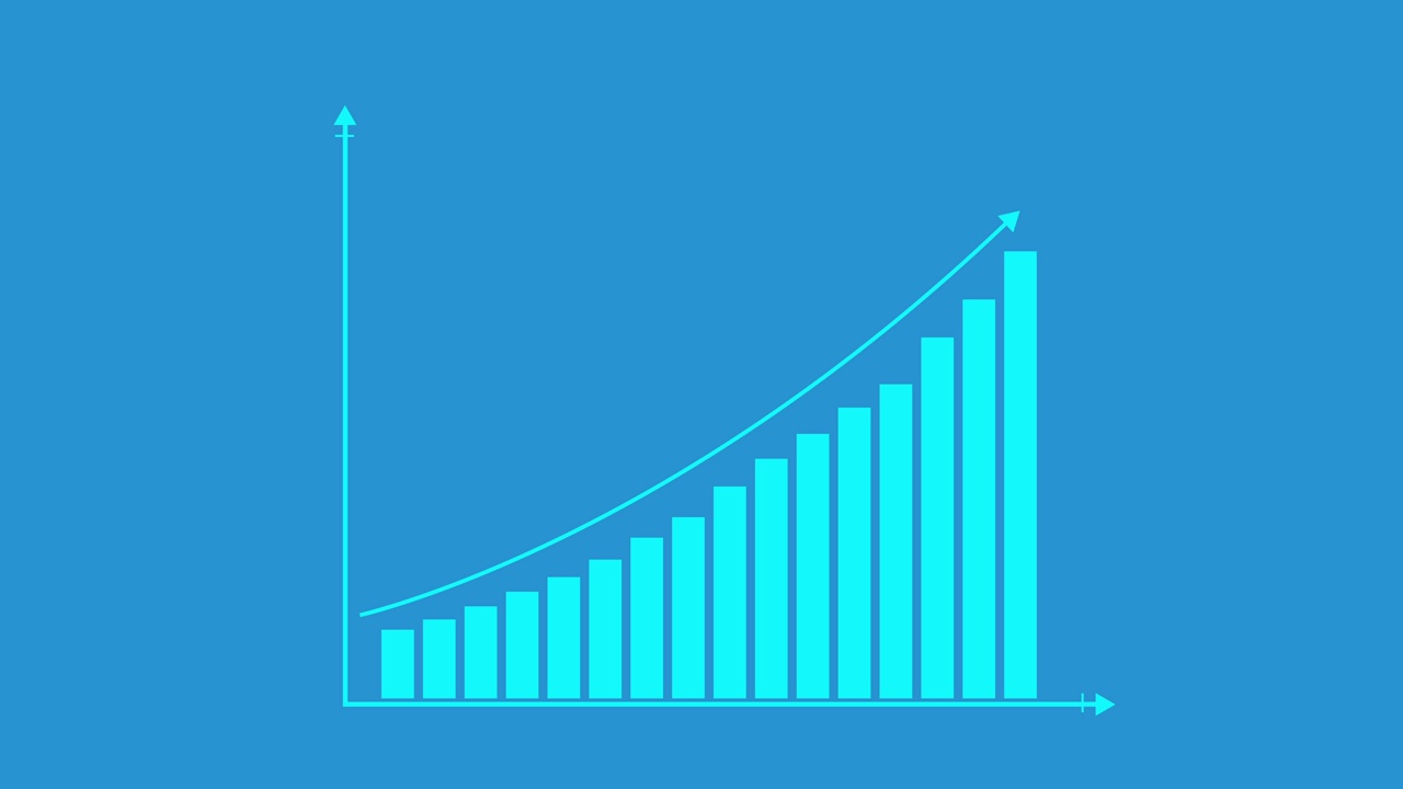 业务图呈箭头增长。成功图形动画。视频素材