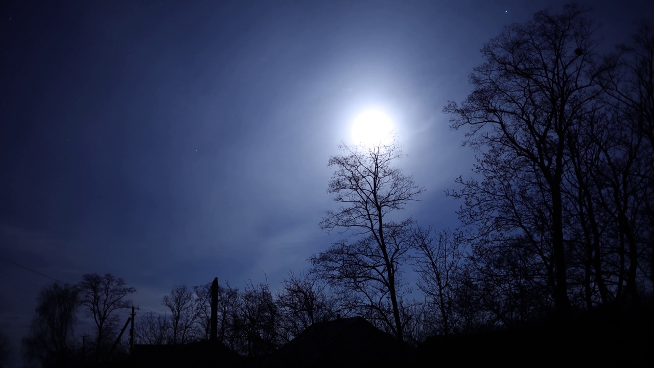 月亮在繁星满天。视频素材