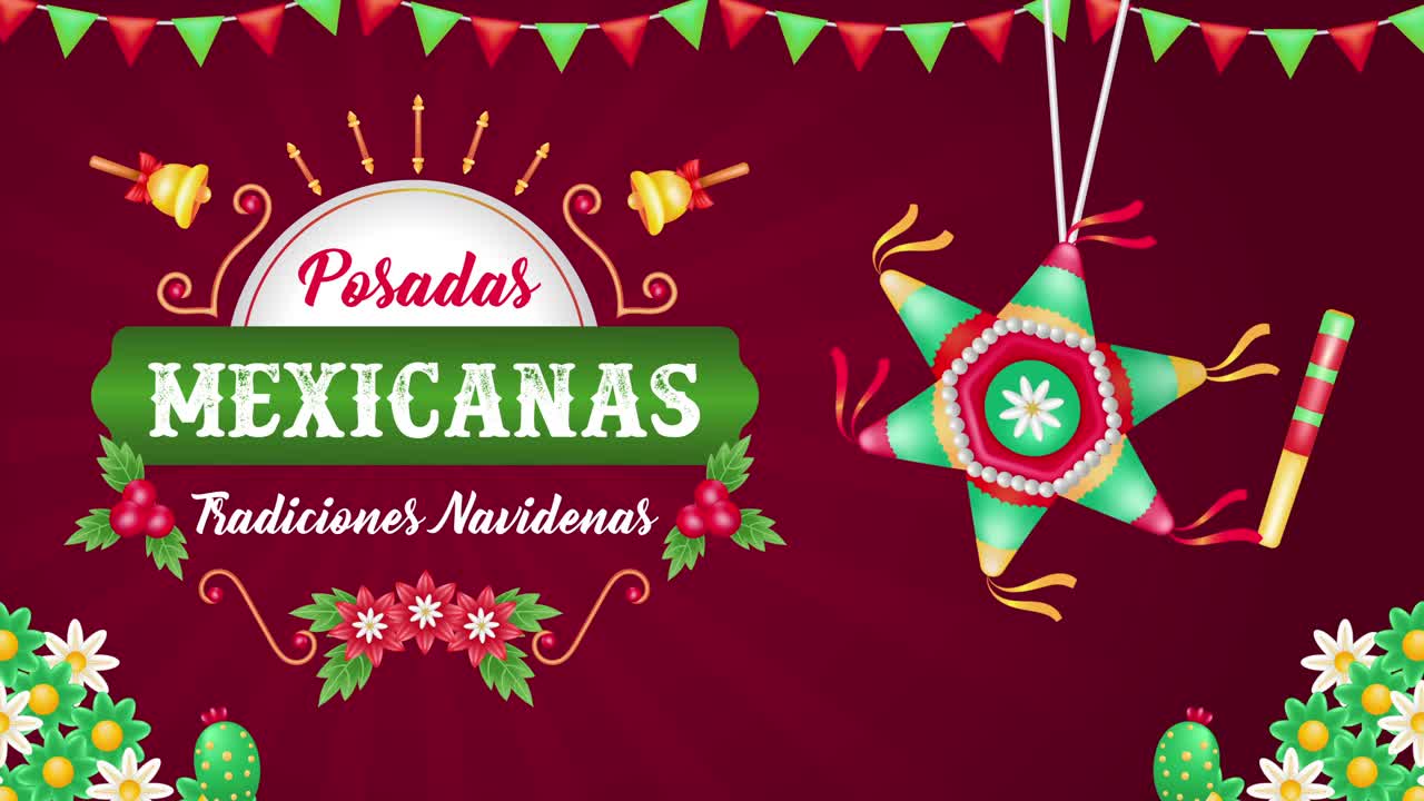 Posadas Mexicanas. 3d animation of a celebration breaking a piñata with a stick, perfect for the event视频素材