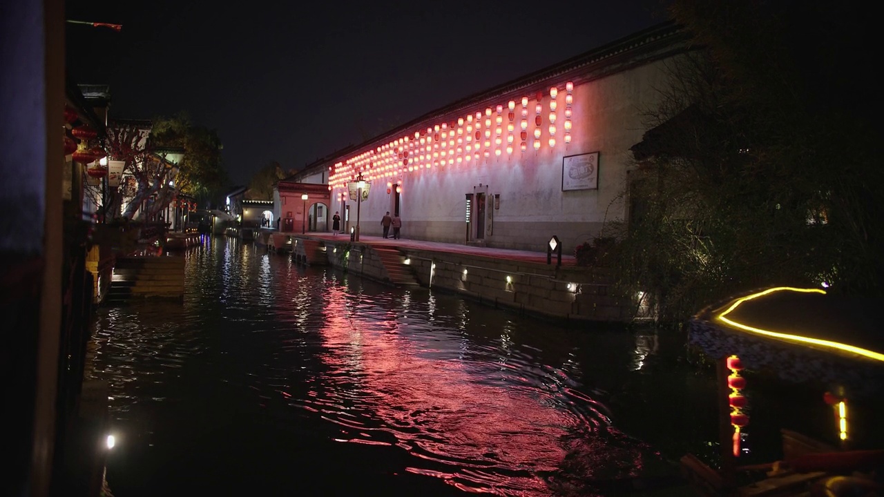 南浔古镇的夜景视频素材