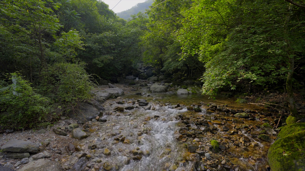 韩国京畿道加平郡，清平面附近山谷里的流水视频素材