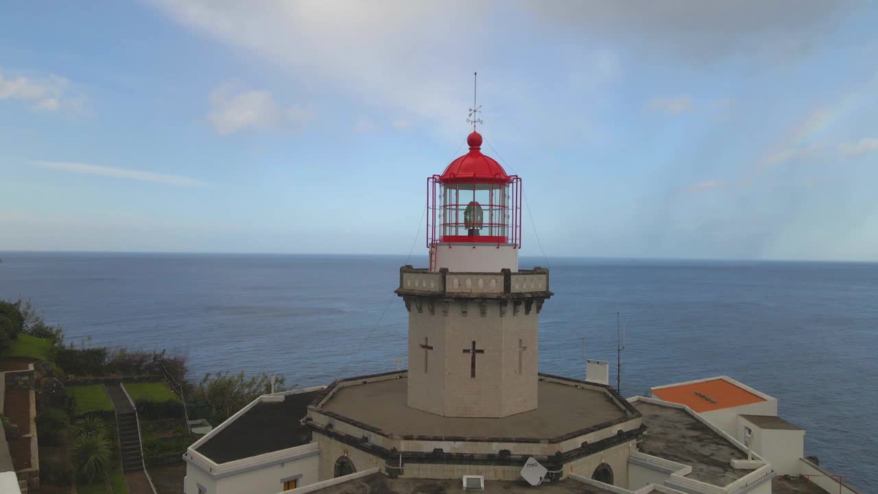 Farol do Arnel在圣米格尔，亚速尔群岛视频素材