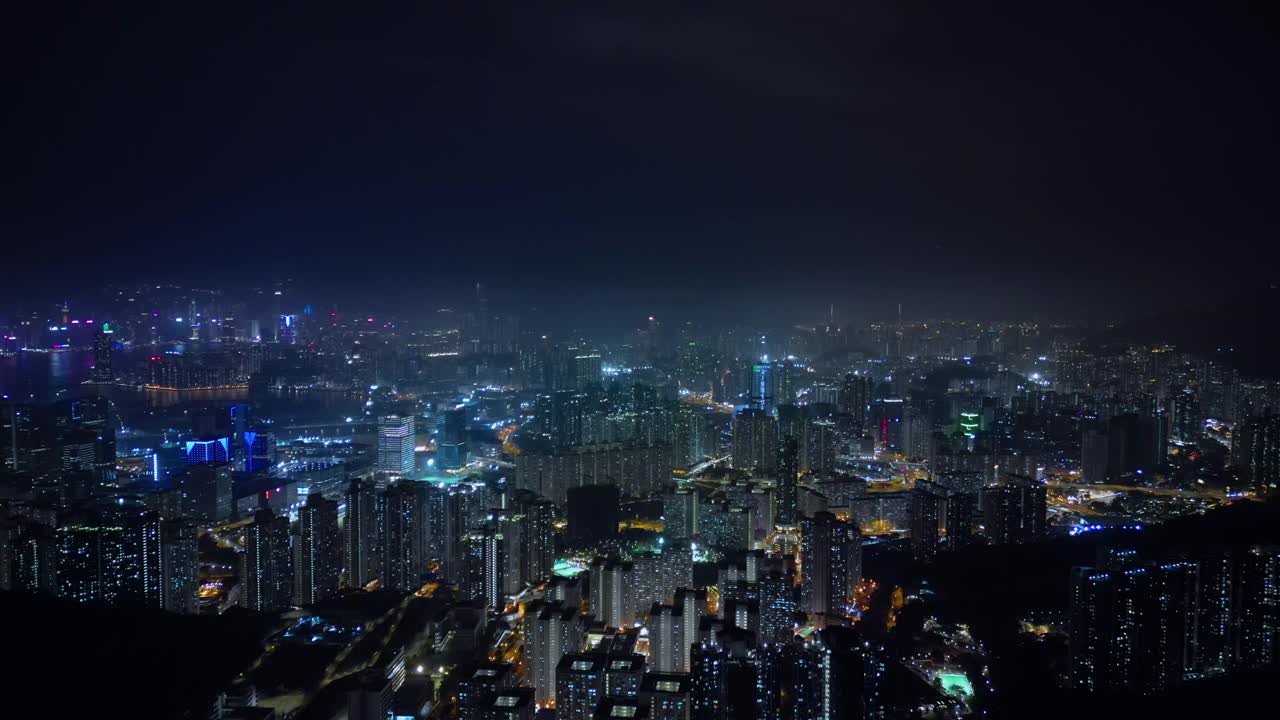 香港城市夜景鸟瞰图视频素材