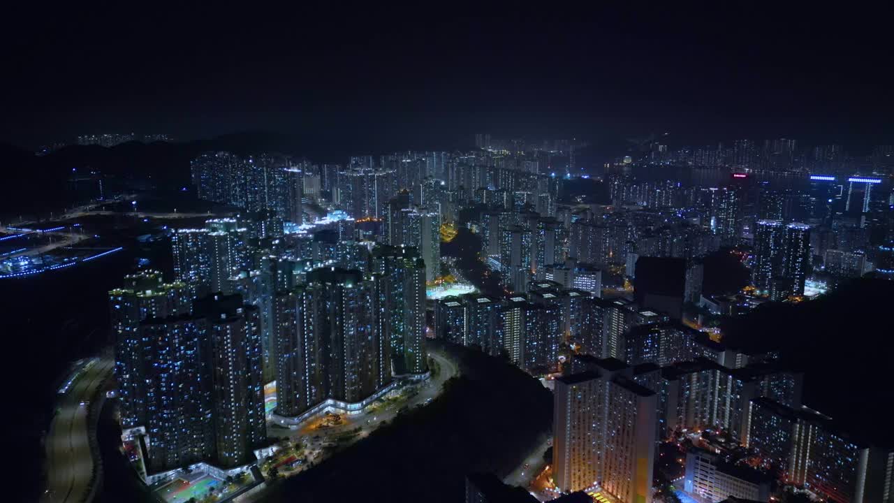 香港城市夜景鸟瞰图视频素材