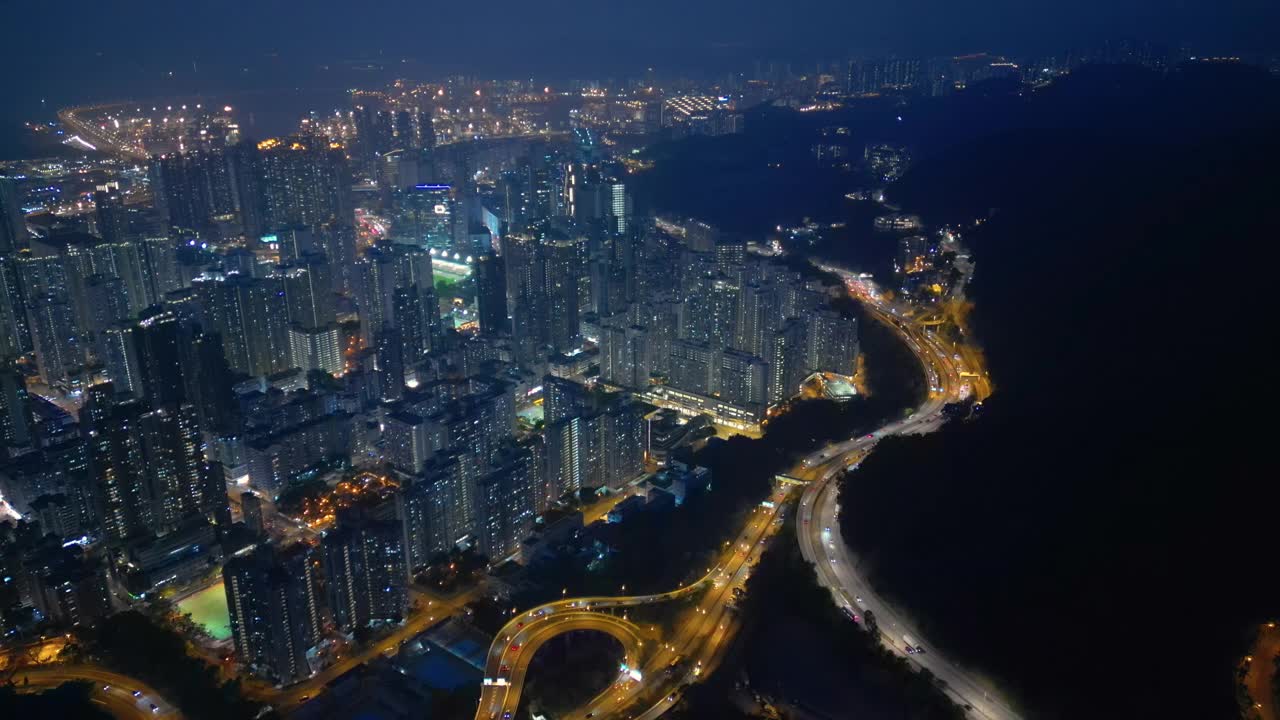 香港城市夜景鸟瞰图视频素材