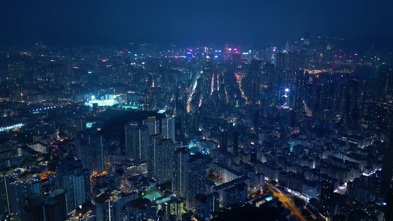 香港城市夜景鸟瞰图视频素材