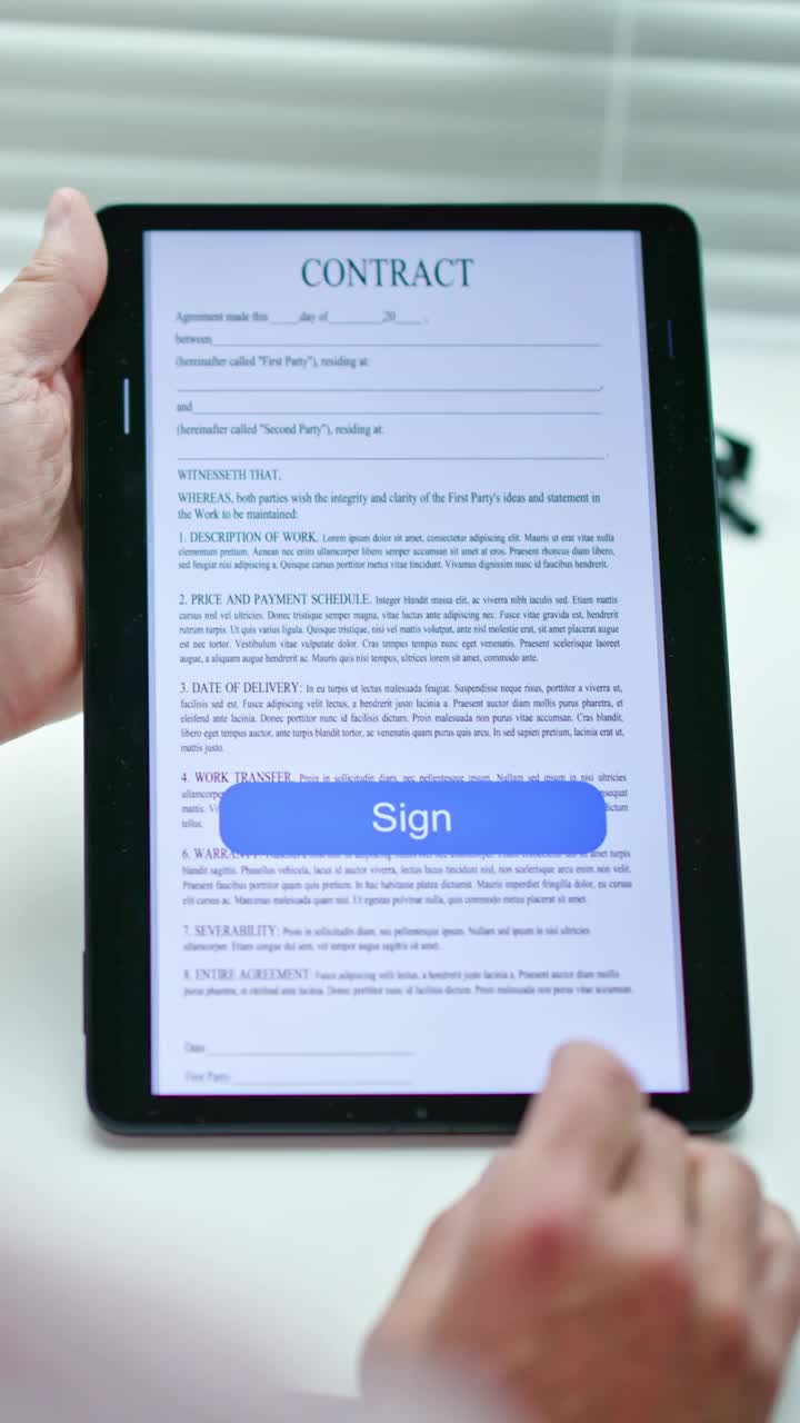 网上合约文件的数码签署视频素材