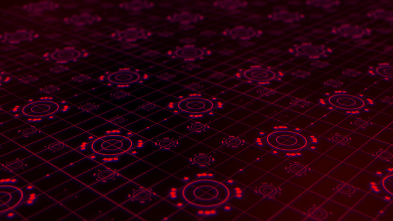 动画红色闪烁圆形数字抽象背景视频素材