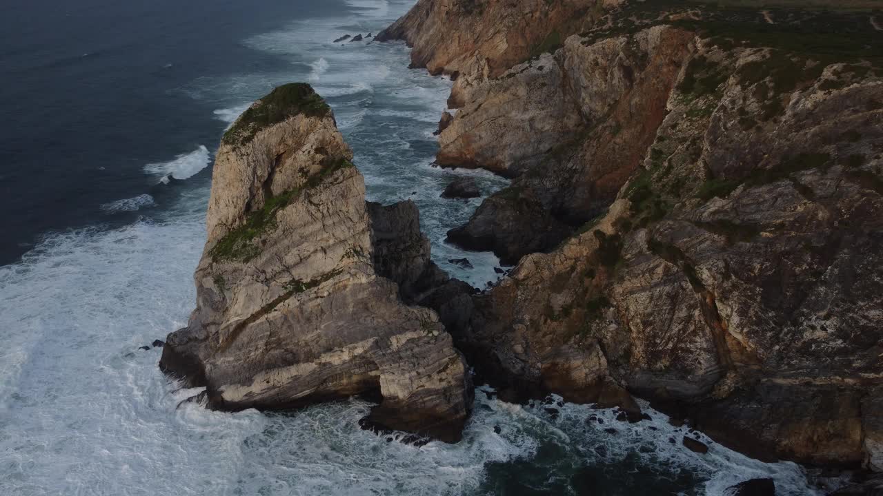 罗卡角鸟瞰图，欧洲大陆的最西端。视频素材