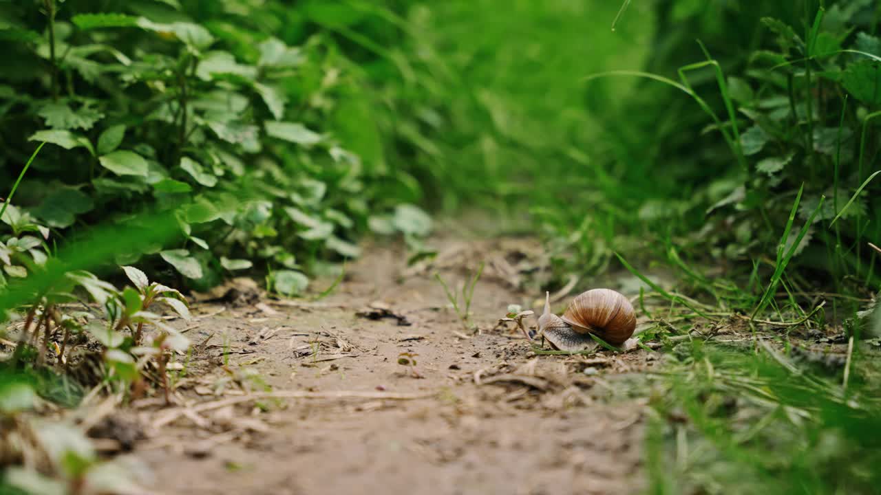 房子里蜗牛的特写视频素材