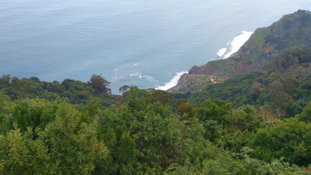 从马德拉岛的绿色海岸俯瞰视频素材