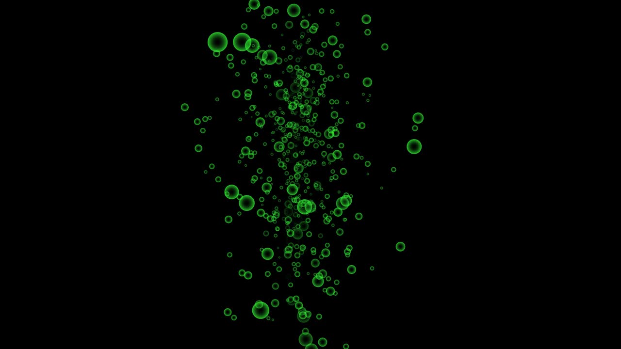 4k抽象绿色气泡或圆形在黑色背景上生成视频下载