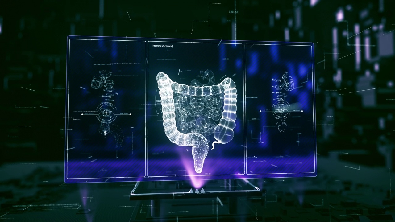 人体肠道x射线医学扫描仪视频素材