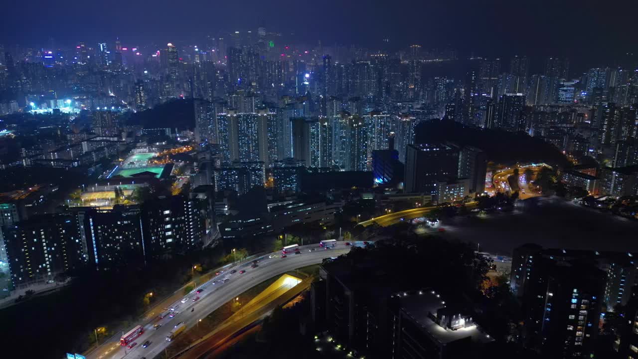 香港城市夜景鸟瞰图视频素材