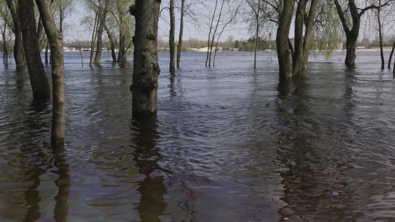 第聂伯罗河的洪水以及基辅和奥布隆沿海地区的洪水视频下载