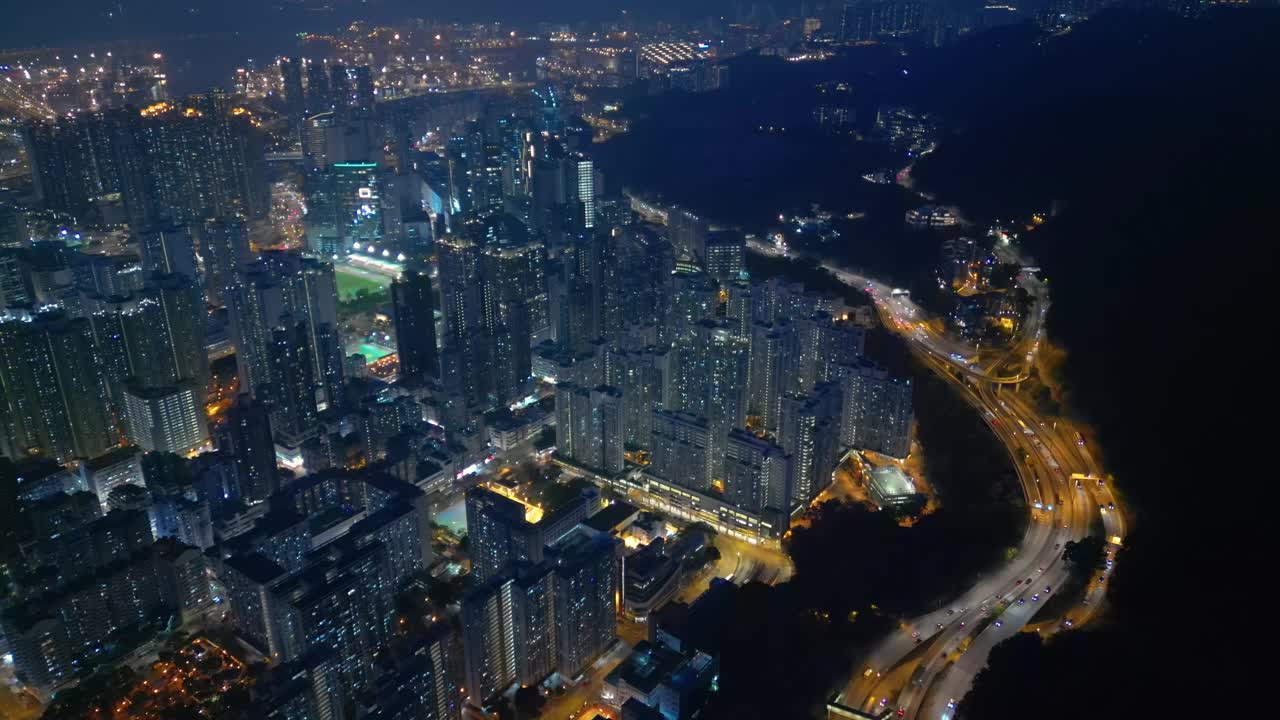 香港城市夜景鸟瞰图视频素材