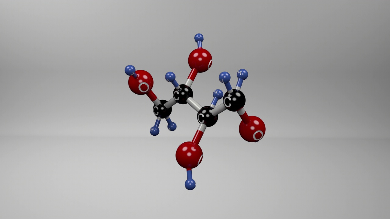 赤藓糖醇分子。视频素材