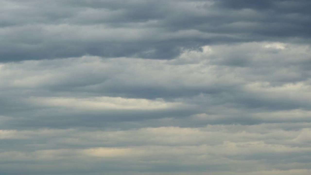 戏剧性的天空与暴风雨云在阴天的时间流逝。视频素材