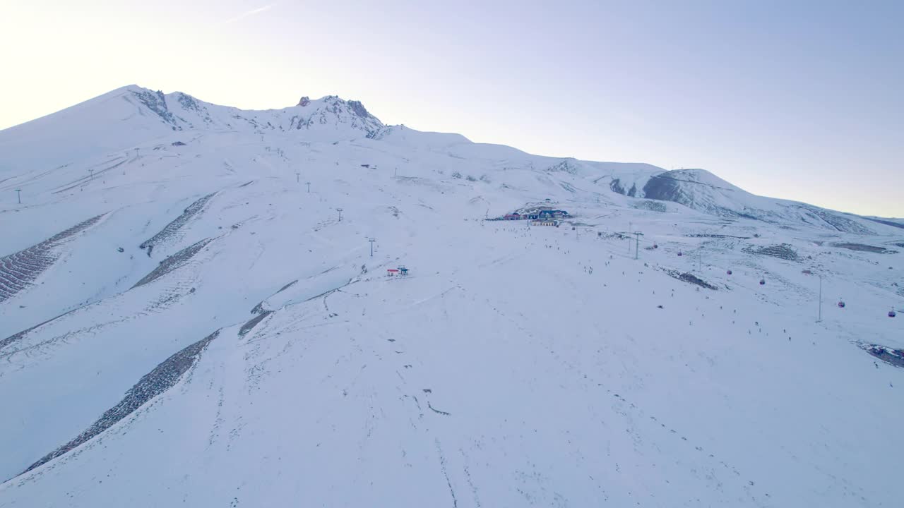 冬季积雪覆盖了高山景观视频素材