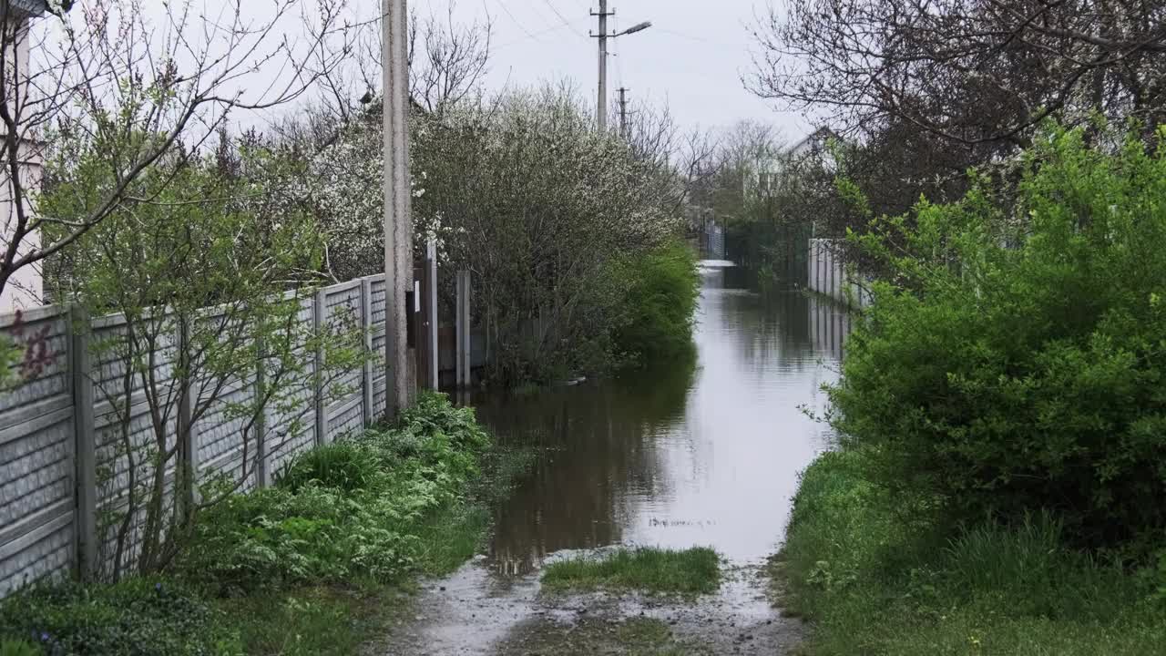 乡村民宅淹水、溢水、自然灾害视频素材