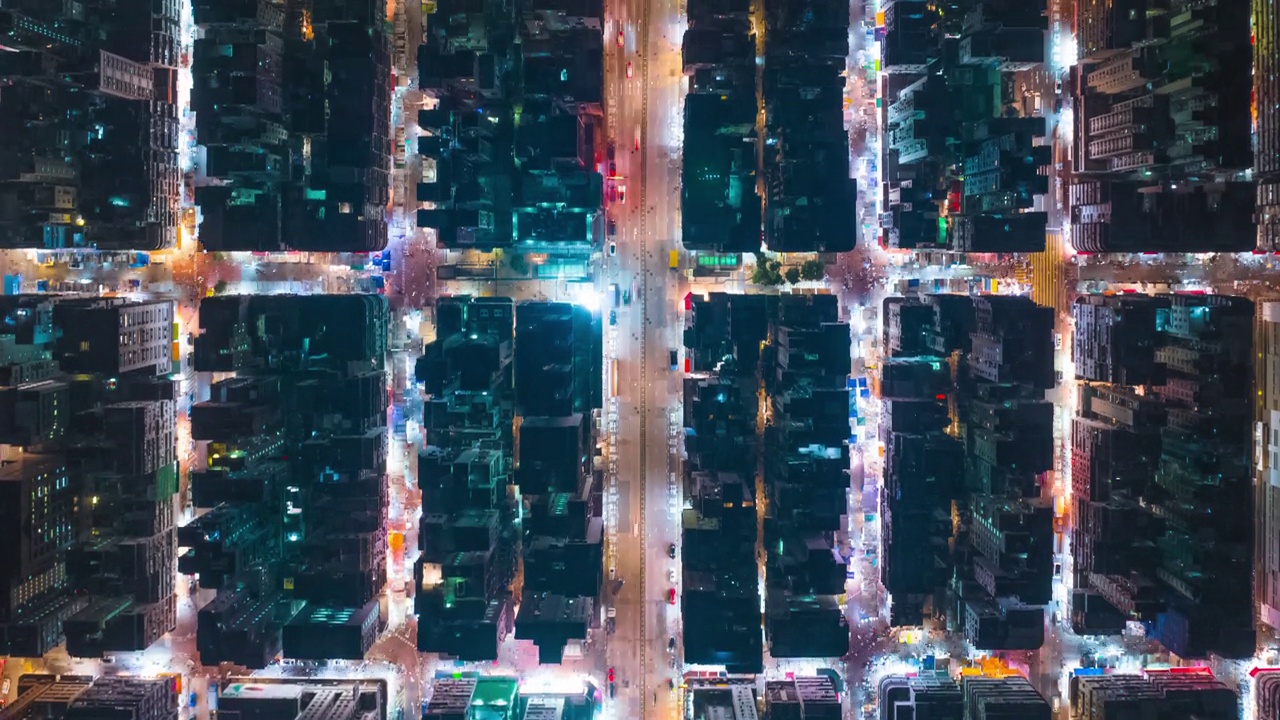 香港城市街道的俯视图视频素材