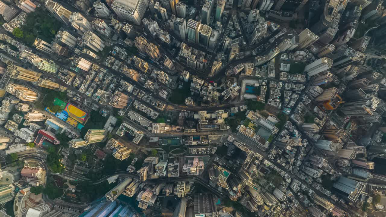 香港城市街道的俯视图视频素材