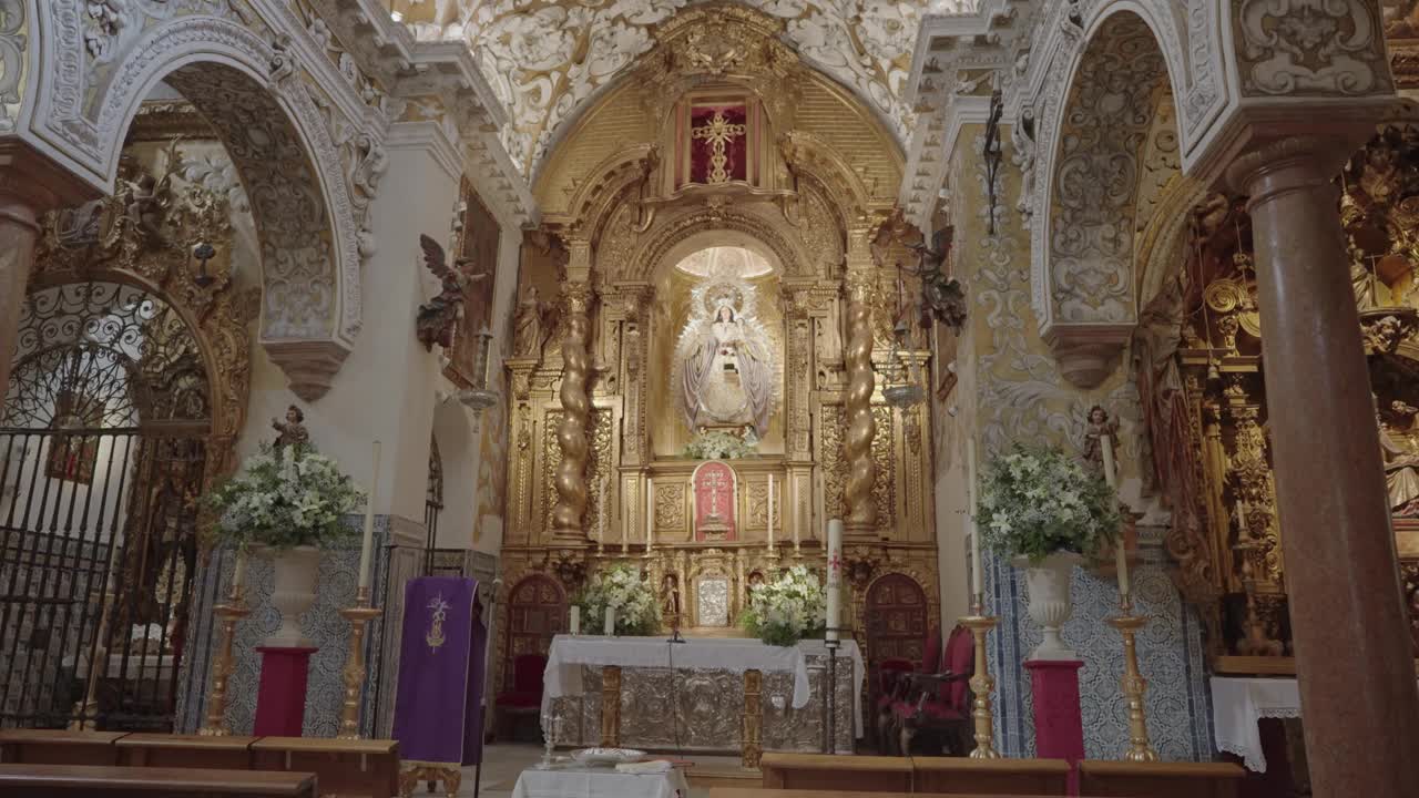 Iglesia de Santa María la Blanca塞维利亚安达卢西亚巴洛克式塞维利亚的珠宝，西班牙视频素材