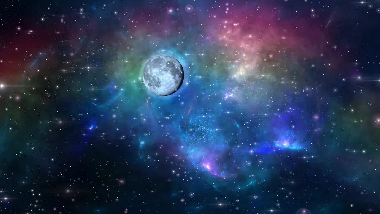 彩色的星系粒子动画背景视频素材