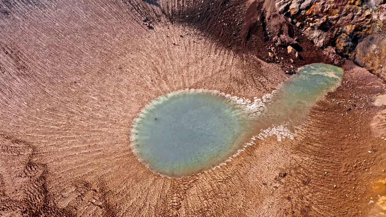 火山上空的山湖。视频素材