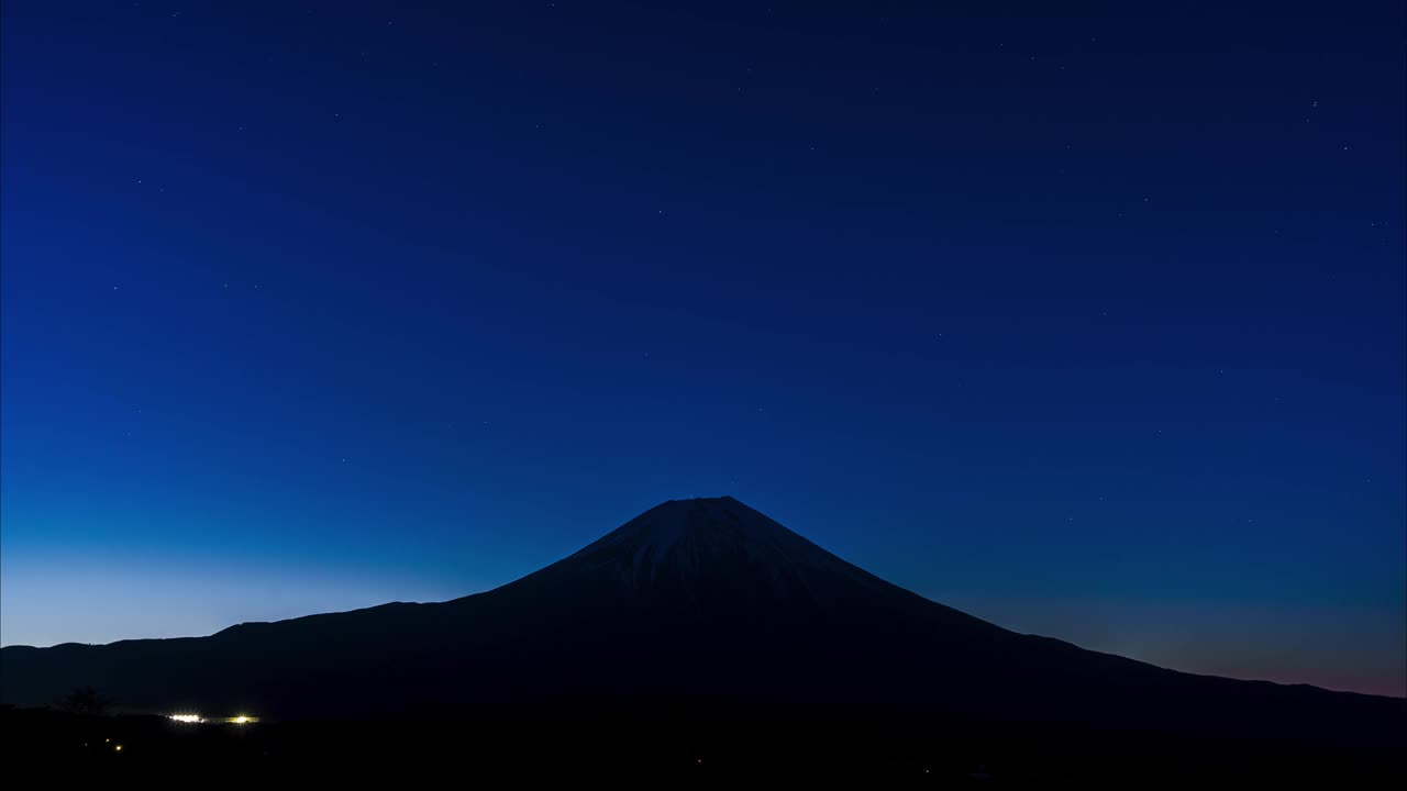 富士山从黎明到日出，延时拍摄，浅尻高原视频素材