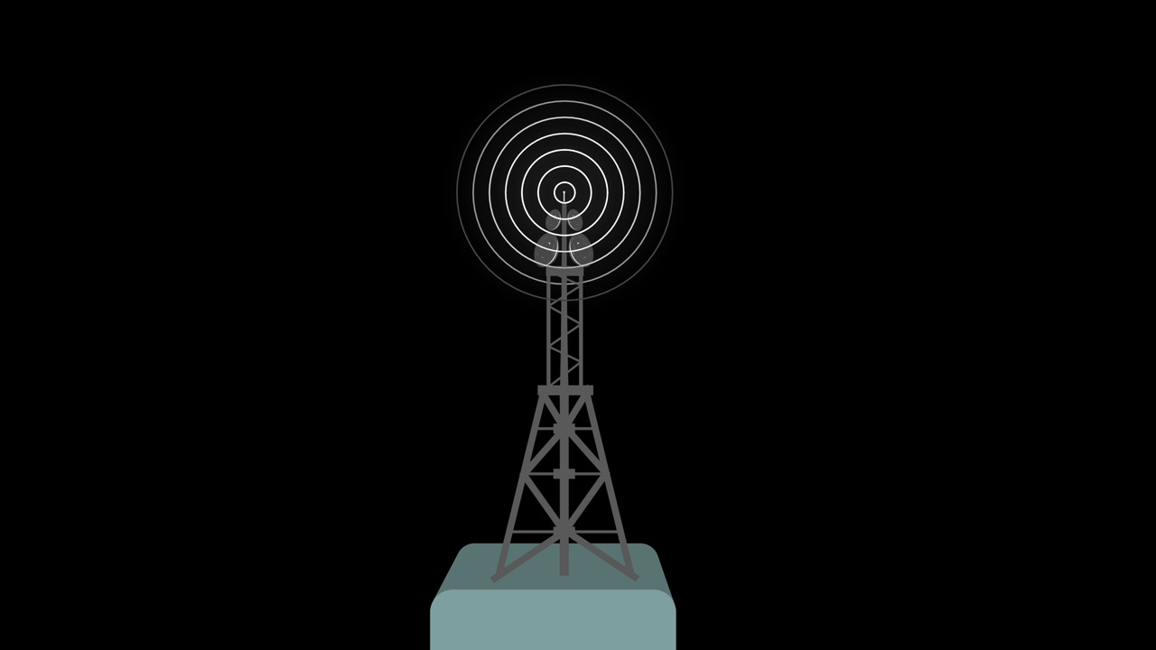 通信塔产生的无线电波频率为人类移动塔无线电波。mz_1173视频素材