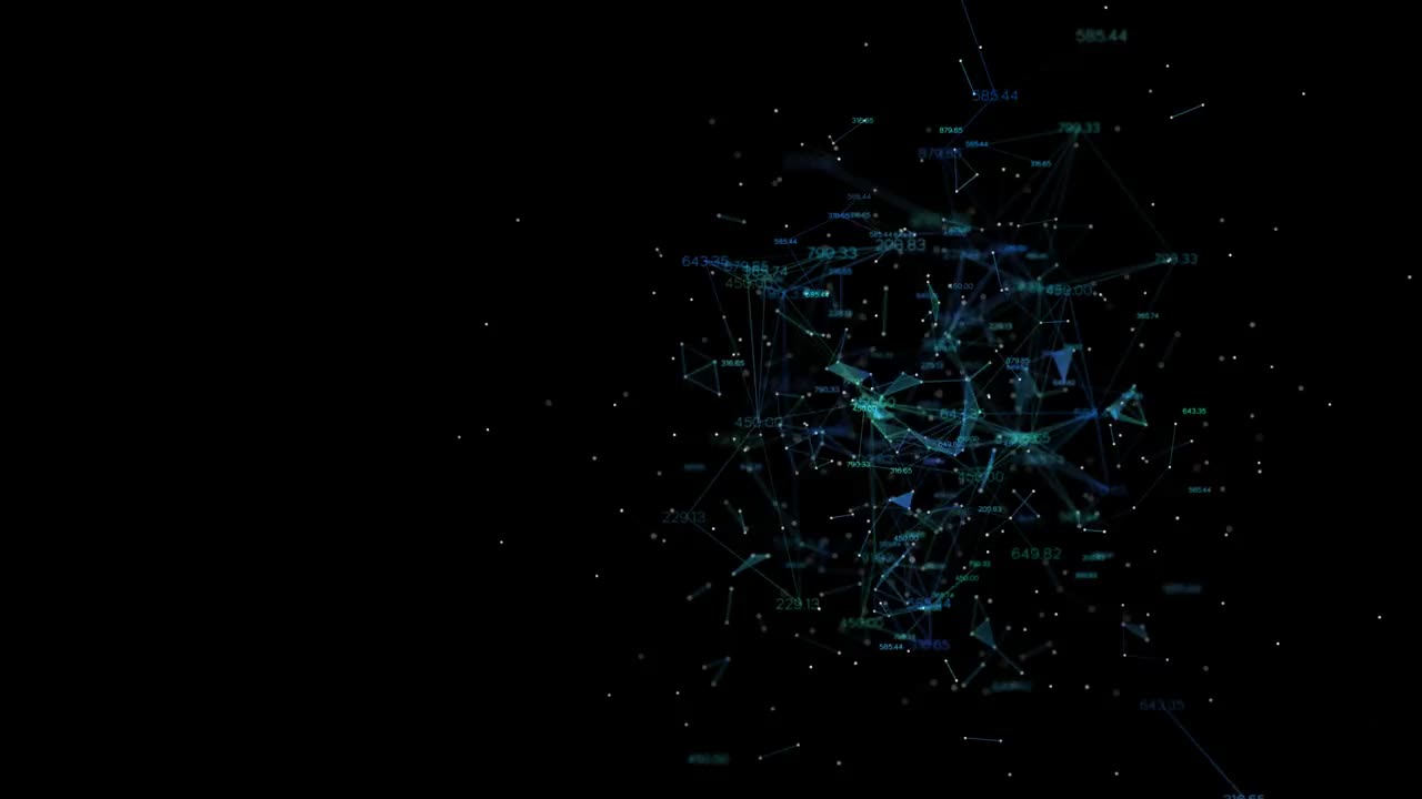 数字脑和数字运行，神经网络点和线动画。3D渲染透明背景。阿尔法频道准备好了。视频素材