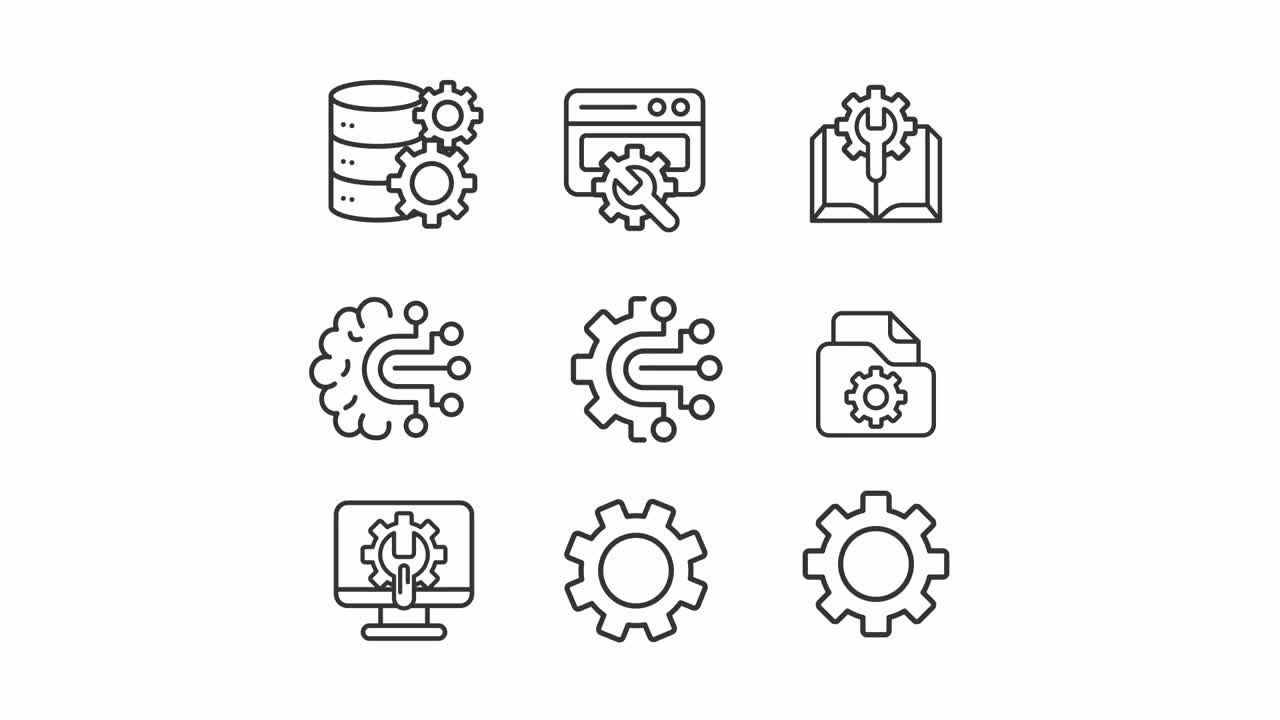 动画配置工具图标视频素材
