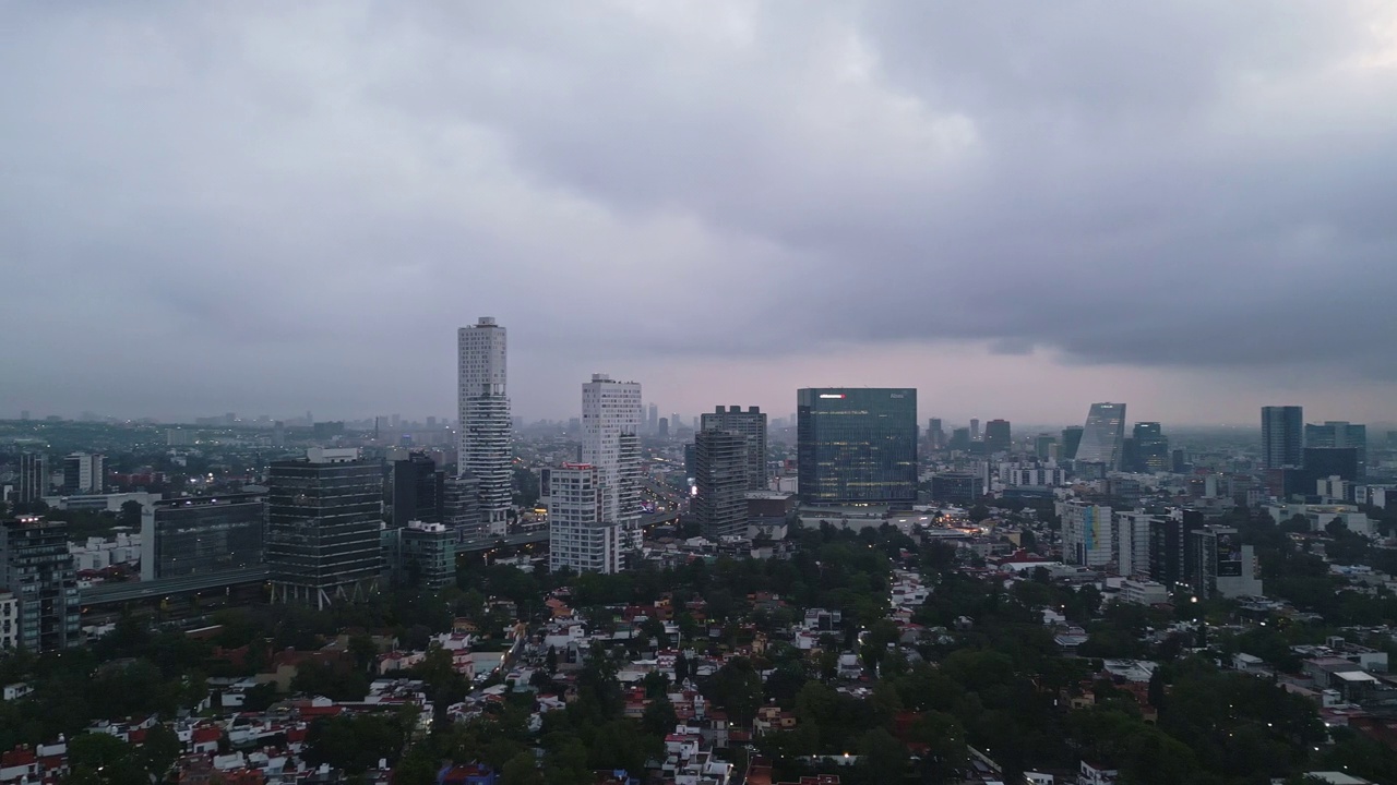 墨西哥城下着雨的早晨视频素材