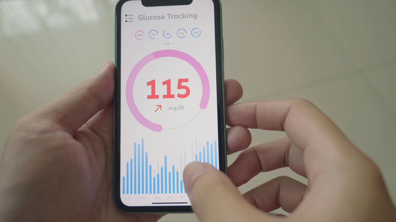 移动应用的血糖监测视频素材