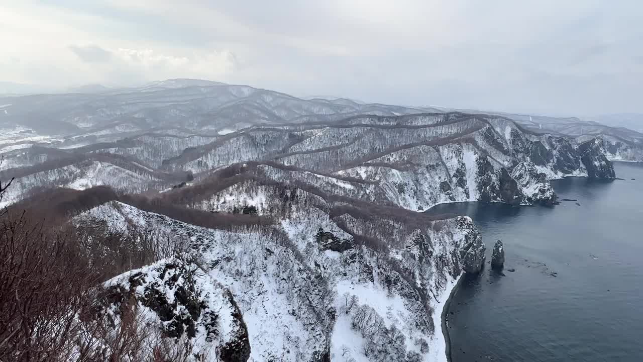 从北海道洋市的芝羽山看过去视频下载