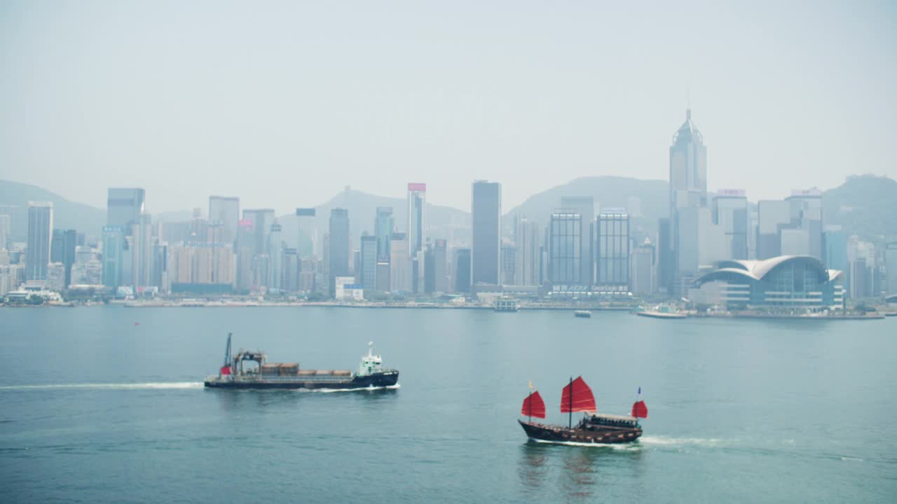 香港在维多利亚港视频素材