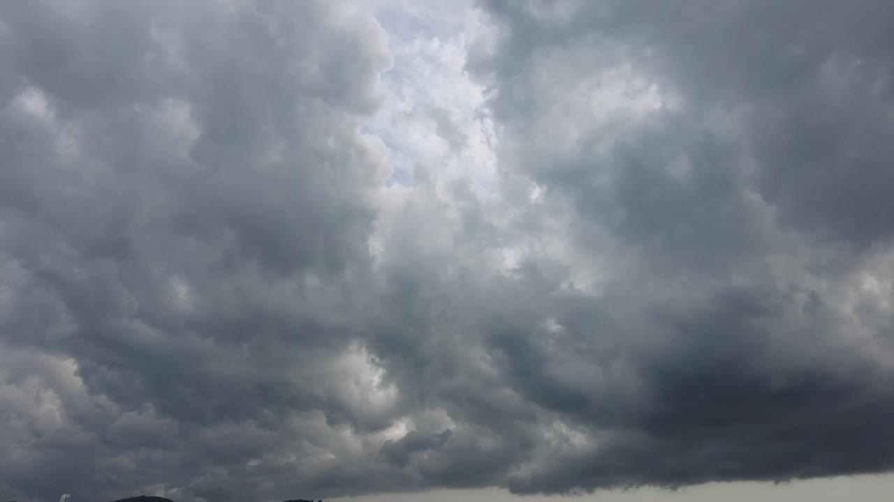 暴雨前的乌云和黑暗的天空视频素材