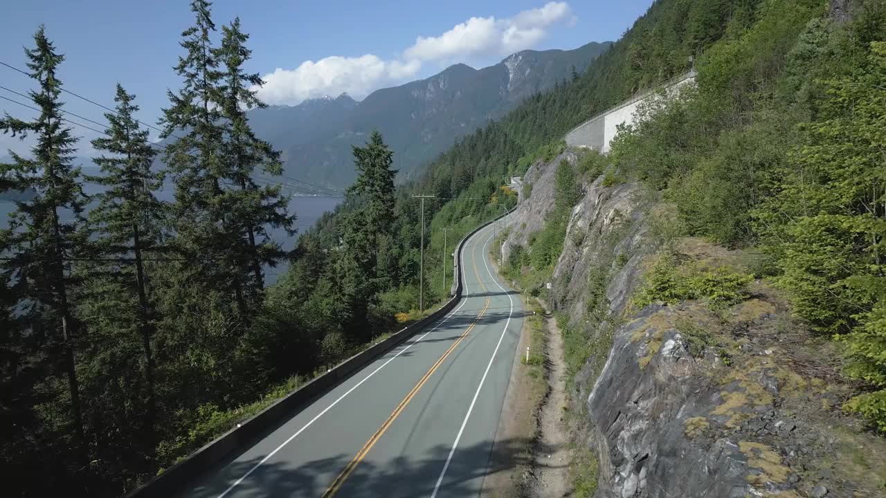 太平洋海岸山景海天高速公路。视频素材