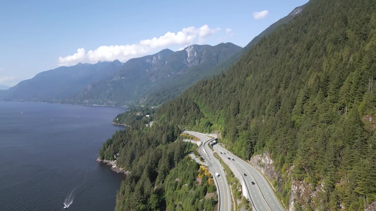 太平洋海岸山景海天高速公路视频素材