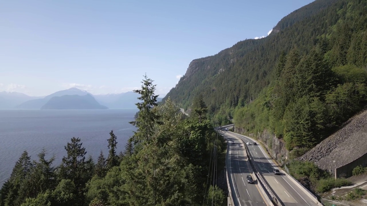 太平洋海岸山景海天高速公路视频素材