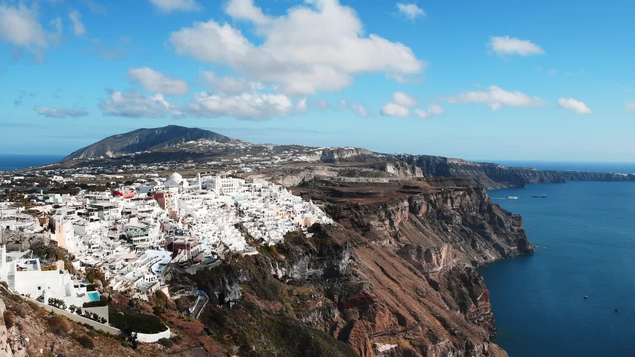 希腊圣托里尼岛的白色建筑。视频素材