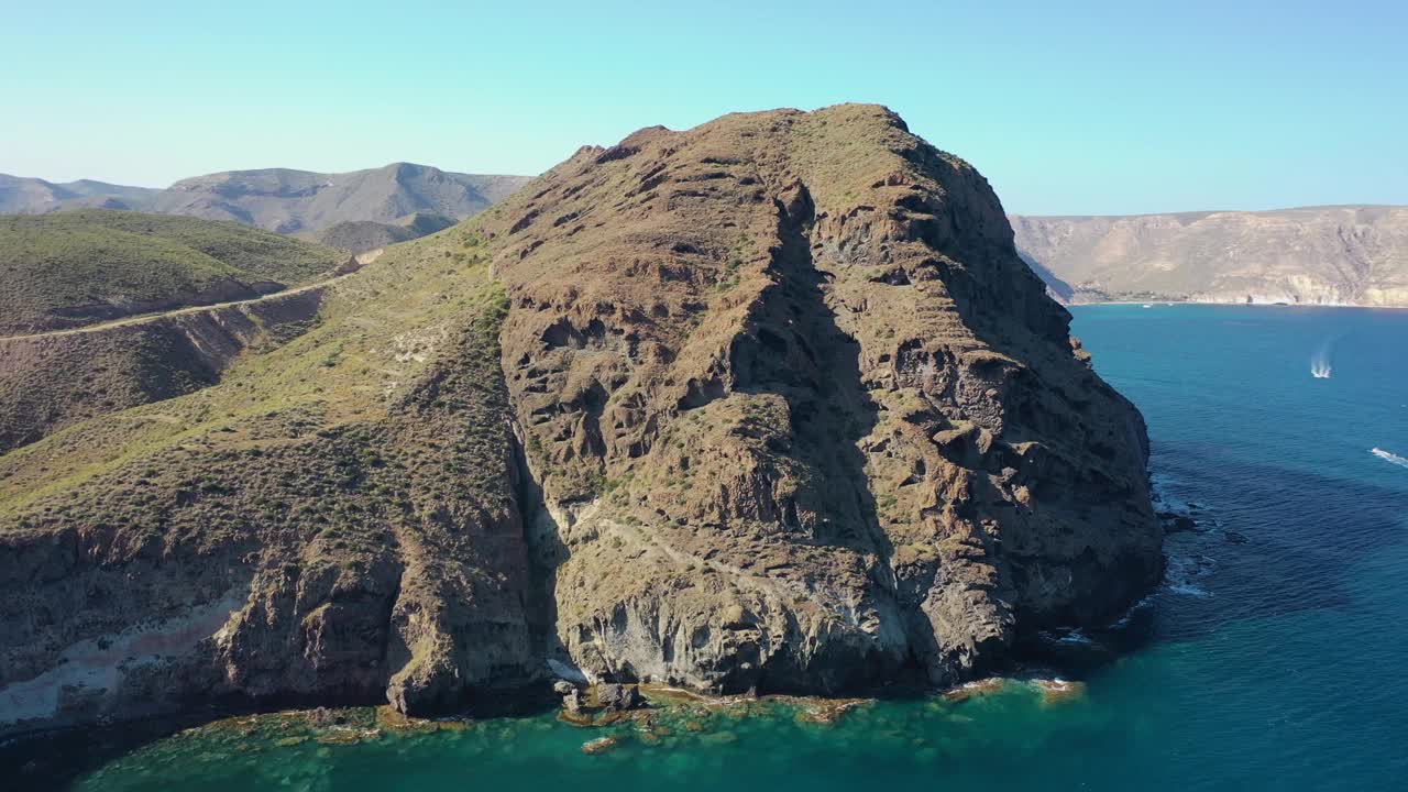 Playa de las Negras鸟瞰图，Almería，西班牙视频素材