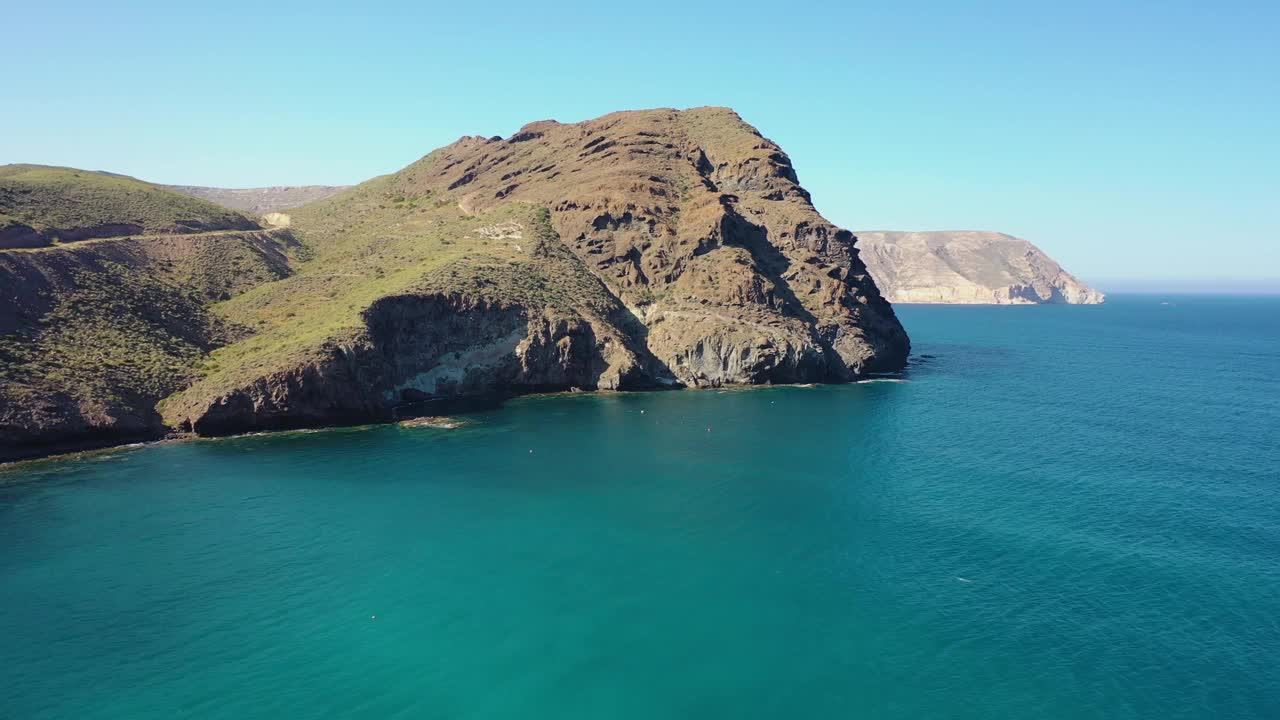 Playa de las Negras鸟瞰图，Almería，西班牙视频素材