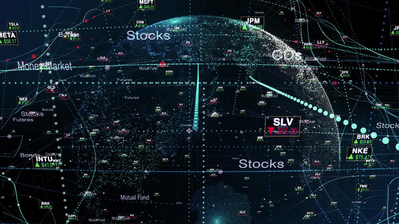 全球金融市场矩阵视频素材