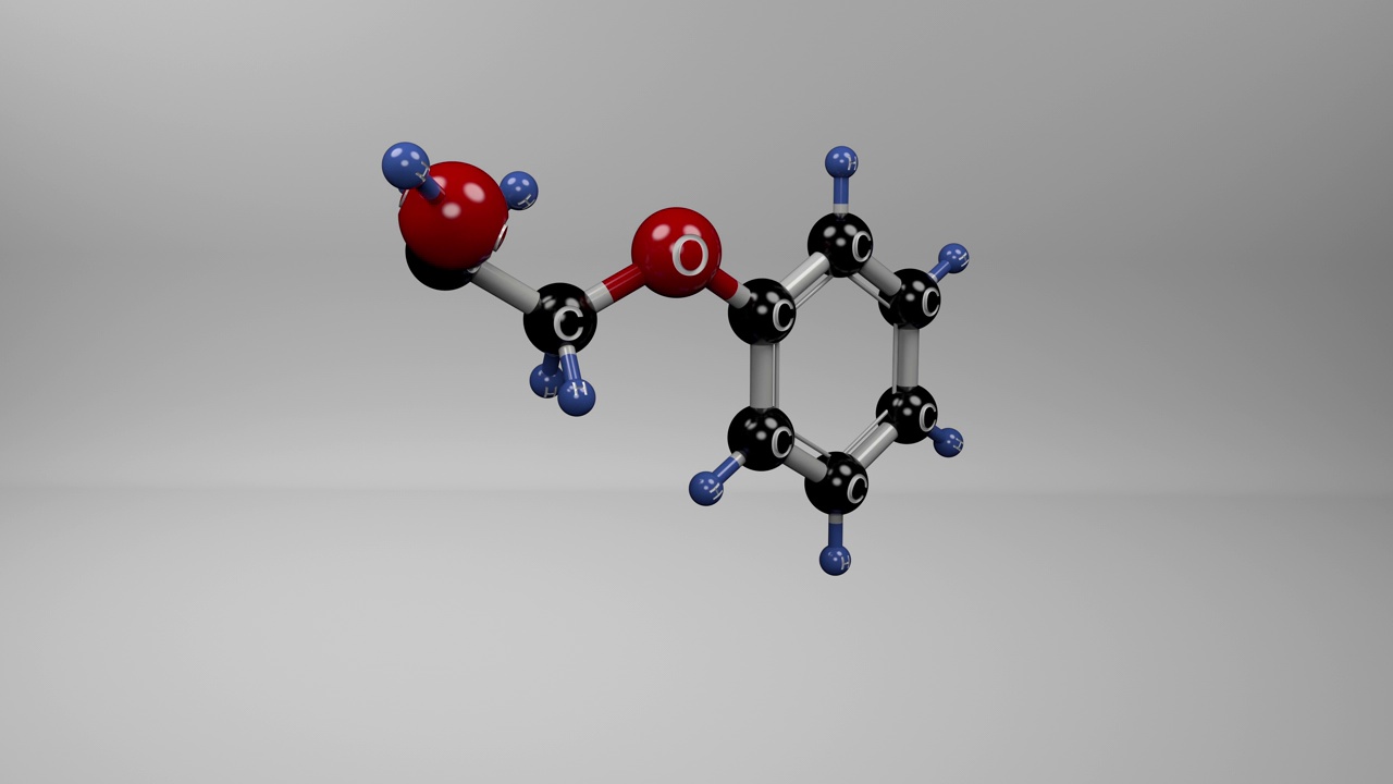 苯氧乙醇分子。视频素材