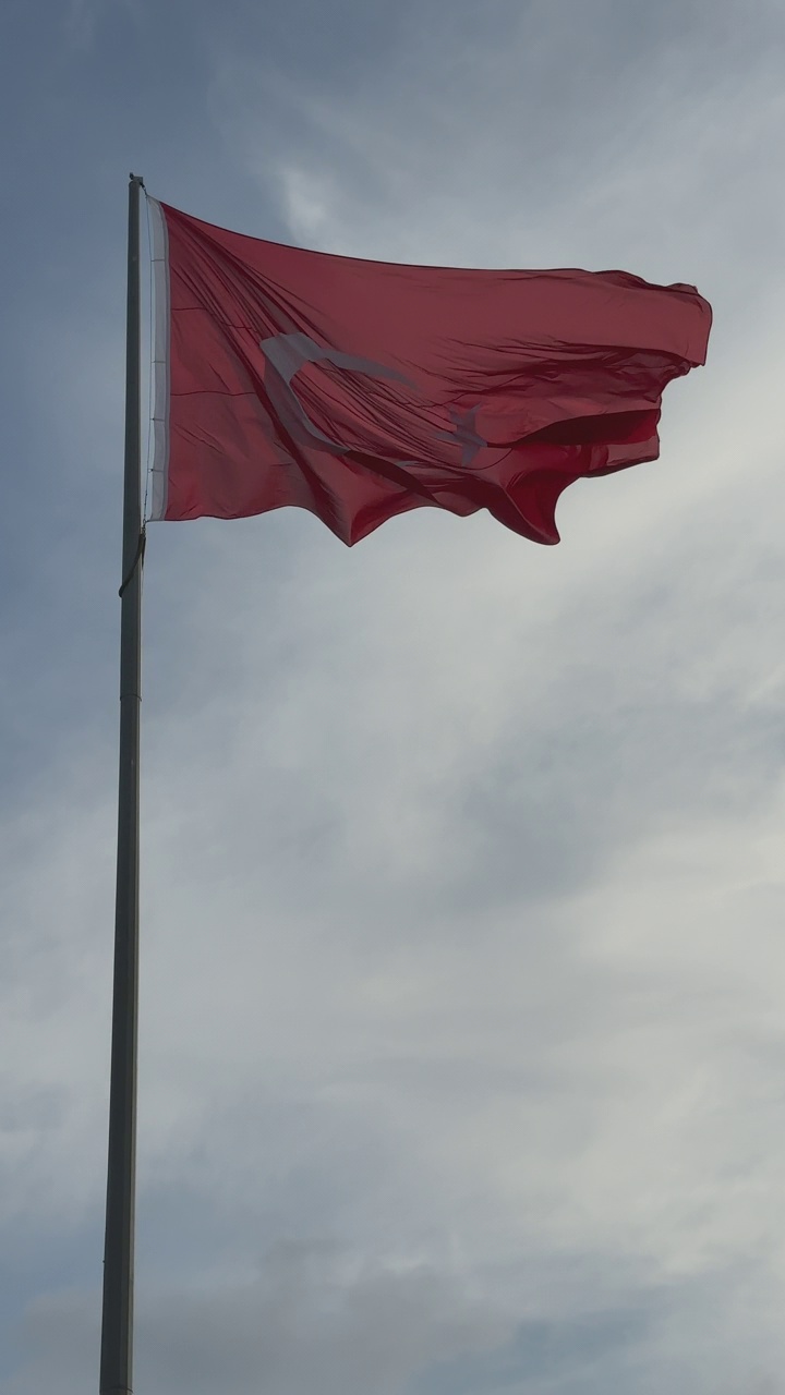 土耳其国旗和天空背景视频素材