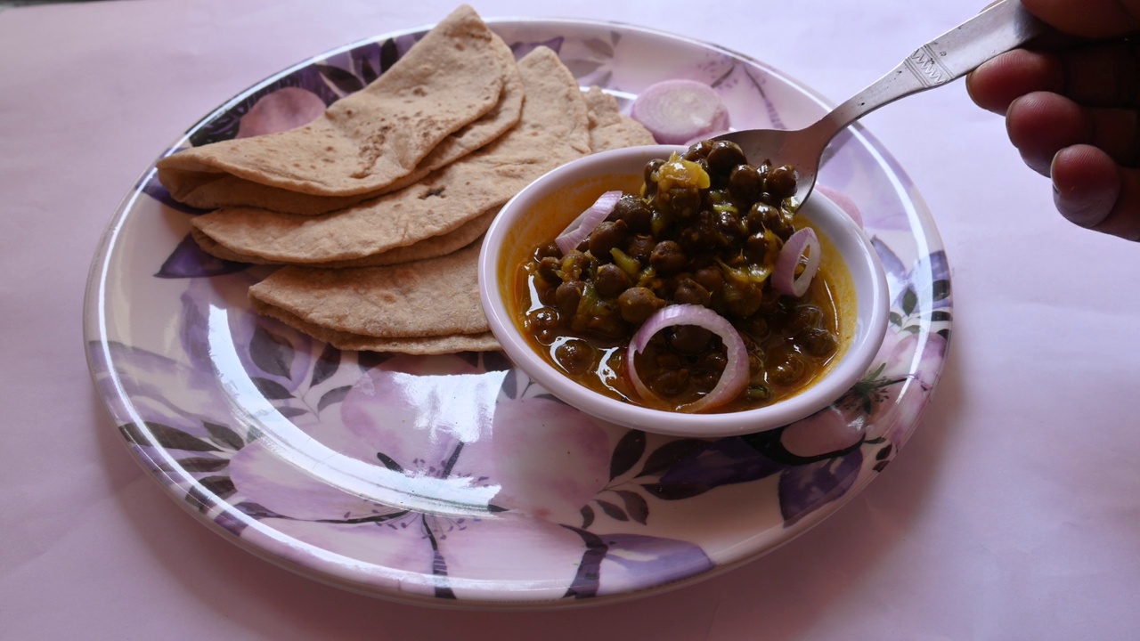 Chana Masala和Roti。视频素材