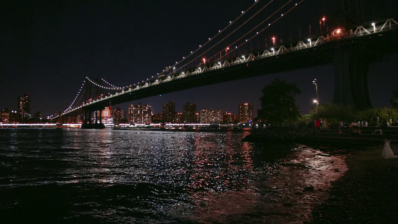 布鲁克林大桥夜景视频下载